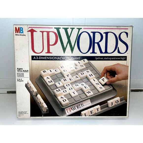 Other - Upwords Game‎ 3-D Words Stack Tile Board Game Milton Bradley 2008  Complete